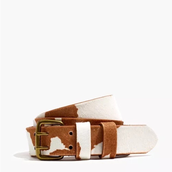 Madewell Accessories - Madewell Cow Print Belt in Calf Hair Size Small
